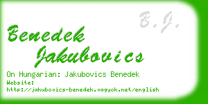 benedek jakubovics business card